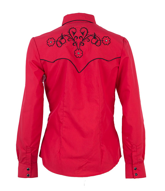 Camisa vaquera roja hot sale